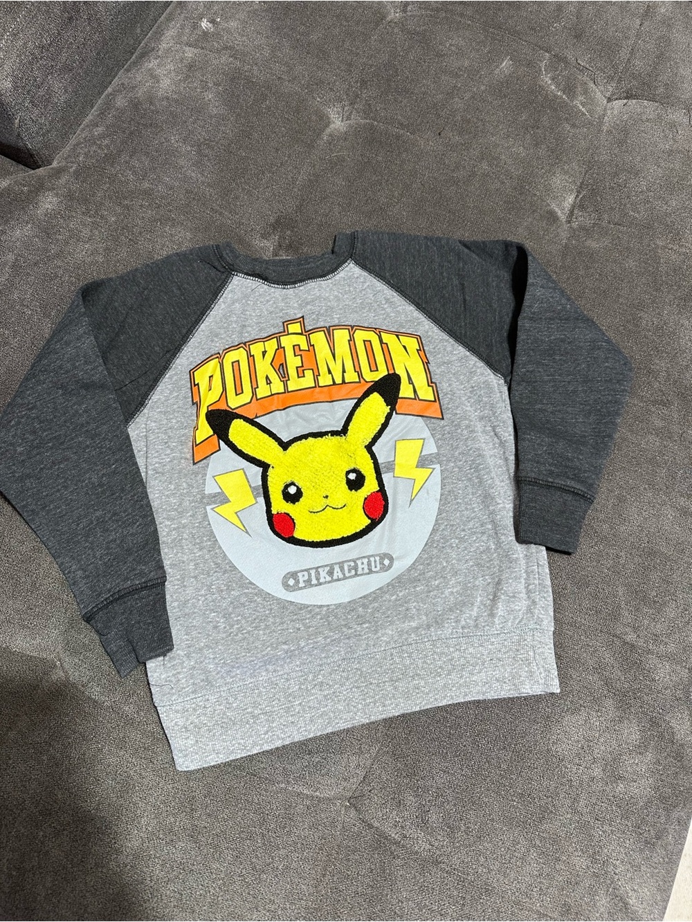 Pokémon Pikachu Boys Gray Fleece Sweatshirt XS